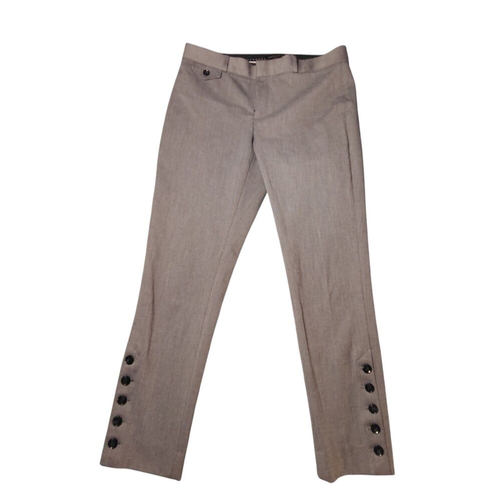 BANANA REPUBLIC Herringbone Twill Straight Leg Dress Pants Size 6 Grey 00058